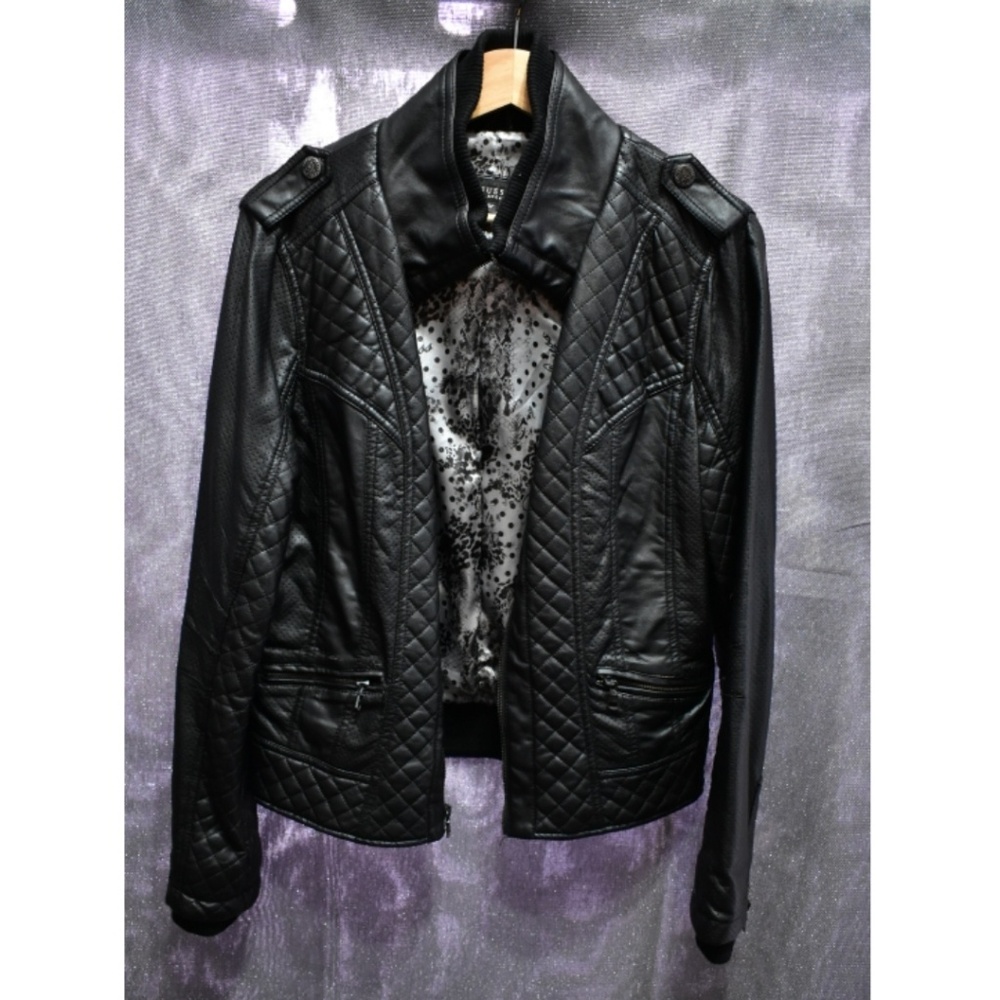 ♠️BLACK QUILTED LEATHER JACKET♠️